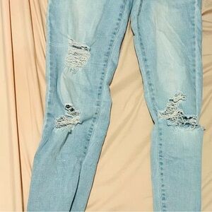 Stretchy Arizona Jean Co Ripped Skinny Jeans Light Blue Size 1
